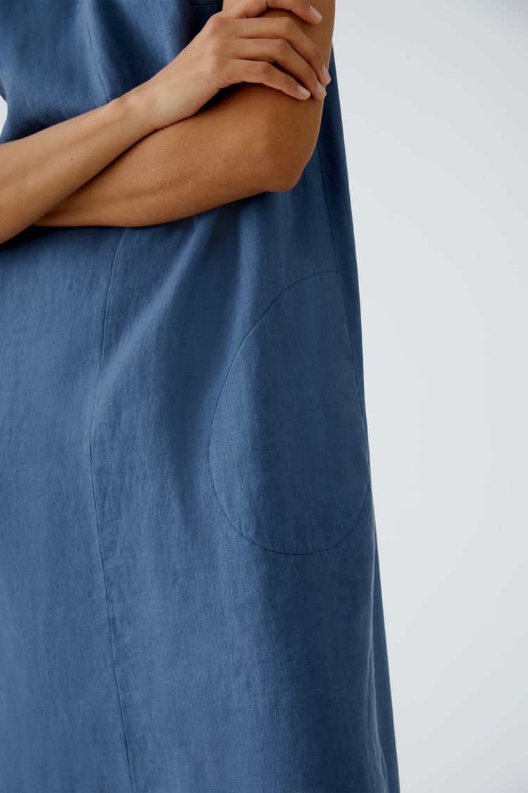 Vintage Indigo Pure Linen Dress