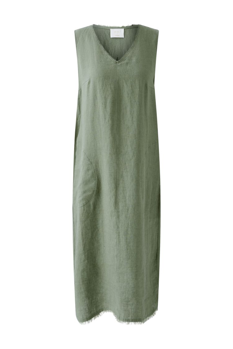 Green Moss Pure Linen Dress