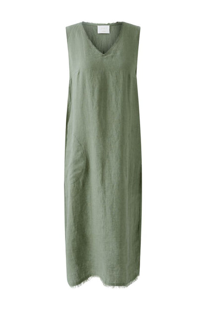 Green Moss Pure Linen Dress