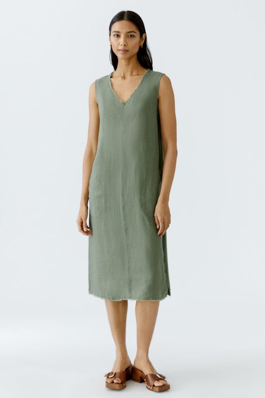 Green Moss Pure Linen Dress