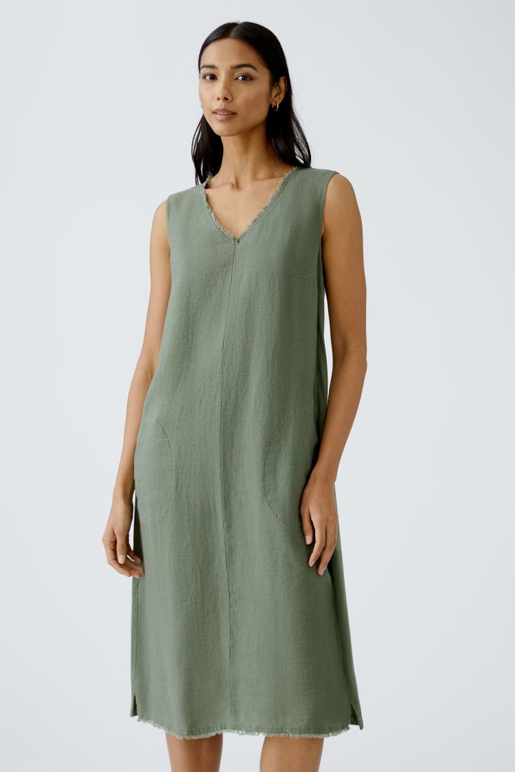 Green Moss Pure Linen Dress