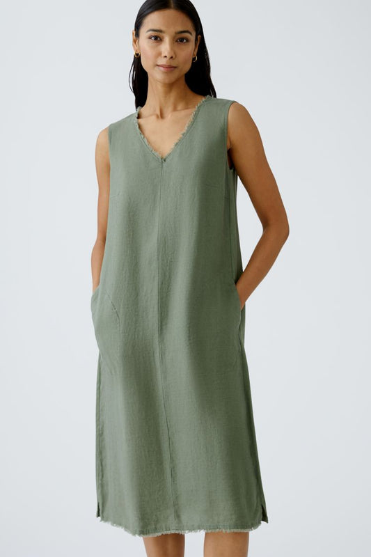 Green Moss Pure Linen Dress
