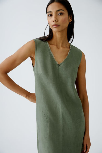 Green Moss Pure Linen Dress