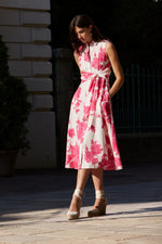 Load image into Gallery viewer, Cotton Midi Dress in Dolce Vita Print 92854
