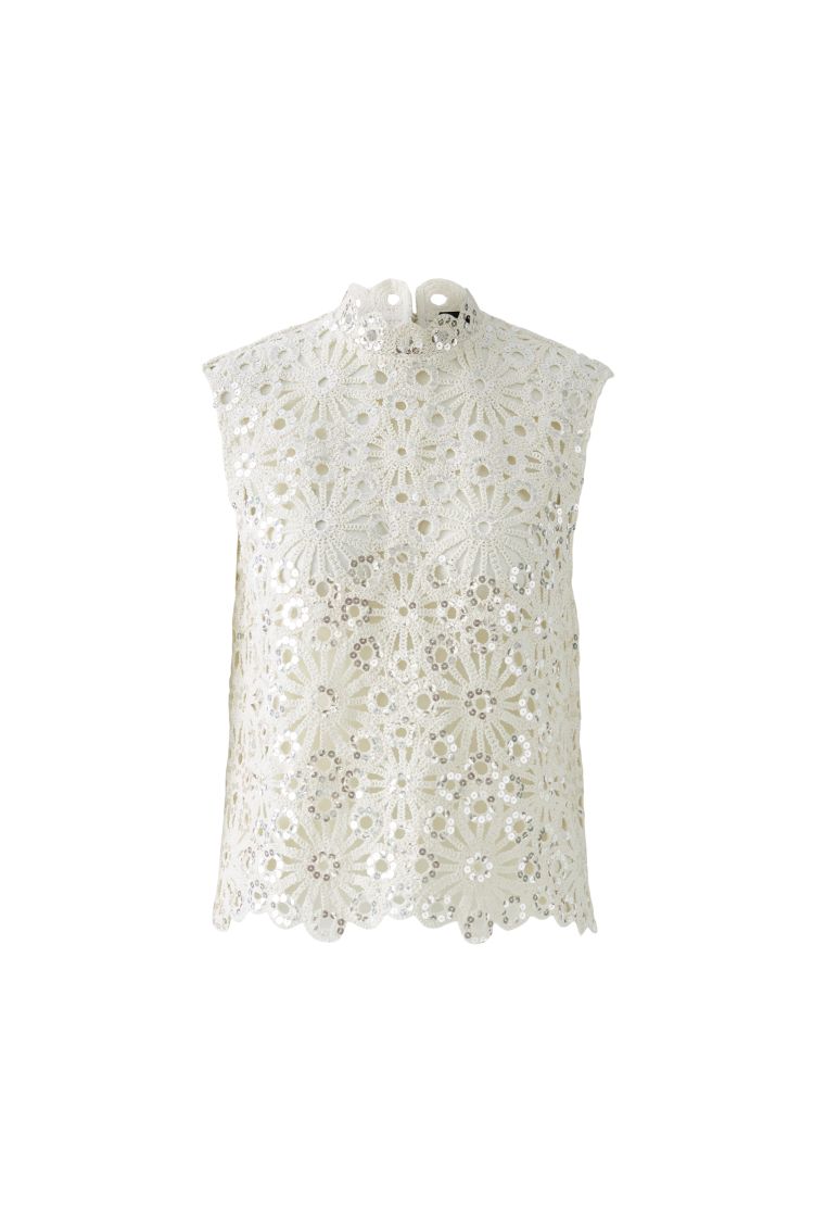 Biscuit Crochet Blouse with Sequins 92931