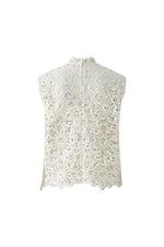 Load image into Gallery viewer, Biscuit Crochet Blouse with Sequins 92931
