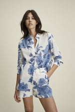 Load image into Gallery viewer, Blue Dolce Vita Floral Cotton Shirt 92934
