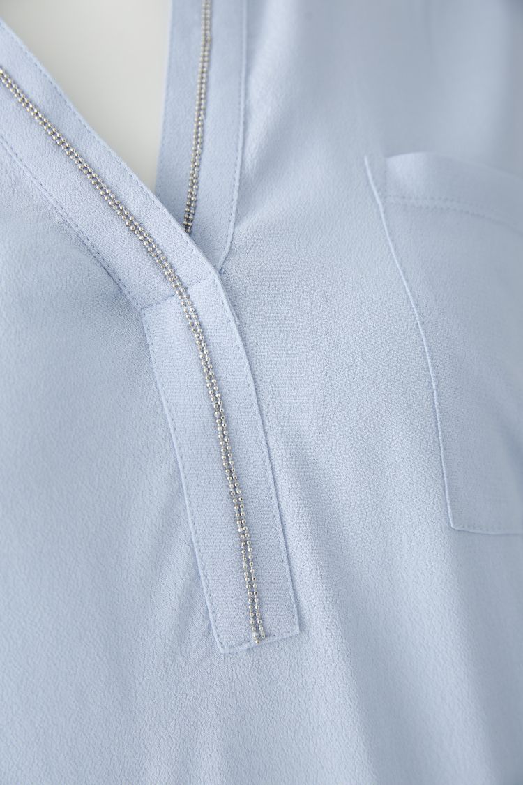 Chic V-Neck Blouse with drawstring 92989
