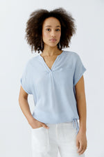 Load image into Gallery viewer, Chic V-Neck Blouse with drawstring 92989
