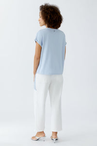 Chic V-Neck Blouse with drawstring 92989