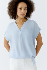 Load image into Gallery viewer, Chic V-Neck Blouse with drawstring 92989
