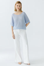 Load image into Gallery viewer, Light Blue Knitted Linen Top 93309
