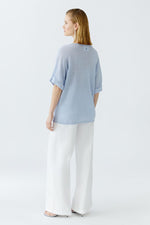 Load image into Gallery viewer, Light Blue Knitted Linen Top 93309
