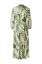 Load image into Gallery viewer, Khaki Leaf Print Shirt Dress 93501
