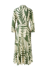 Load image into Gallery viewer, Khaki Leaf Print Shirt Dress 93501
