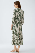 Load image into Gallery viewer, Khaki Leaf Print Shirt Dress 93501
