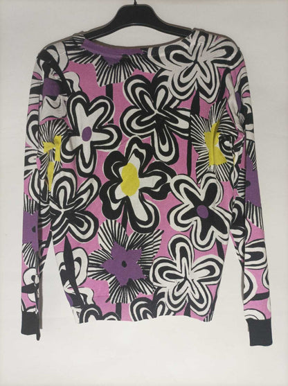 Vibrant Floral V Neck Print Jumper DW102