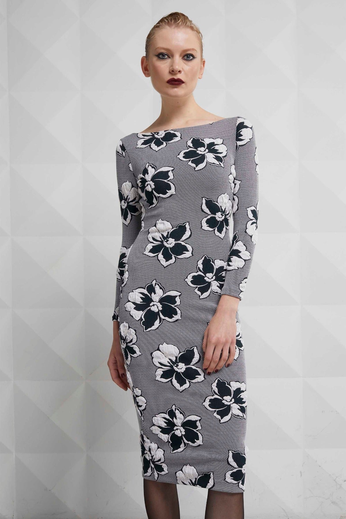 3D Basella Floral Sheath Dress