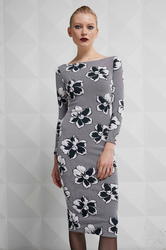 3D Basella Floral Sheath Dress