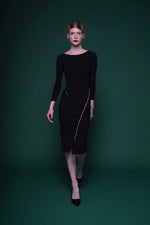 Load image into Gallery viewer, Elektris Zip Black Dress
