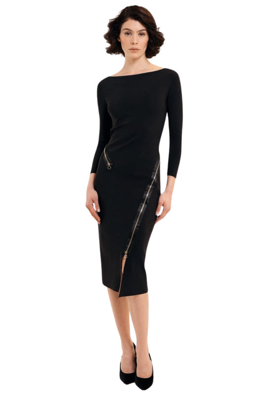 Elektris Zip Black Dress