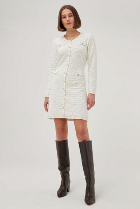 Knitted Dress with Diamanté & Pearl Details