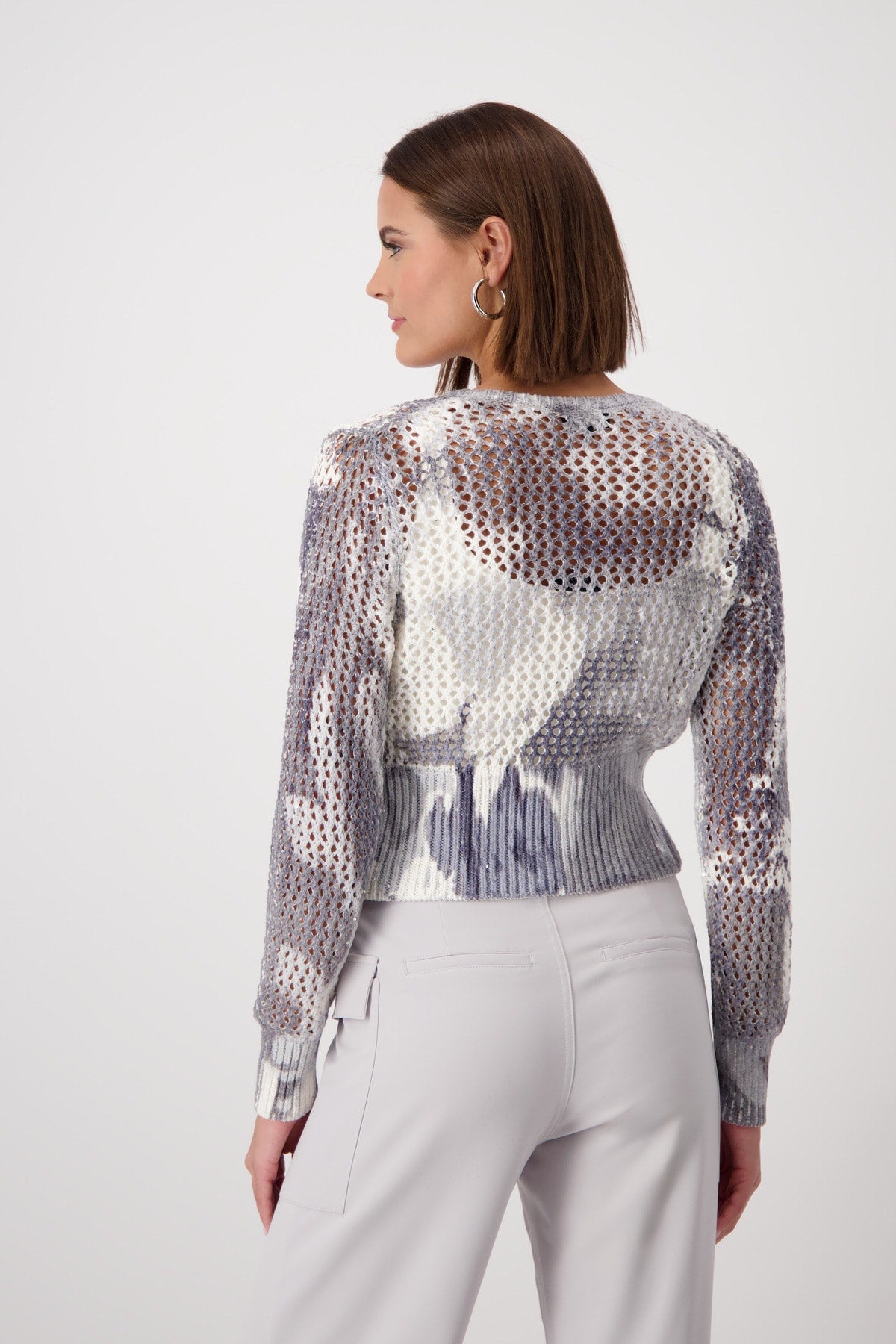 Ajour Pattern Sparkling Cardigan 408329