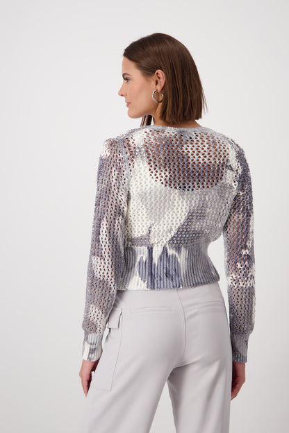 Ajour Pattern Sparkling Cardigan 408329
