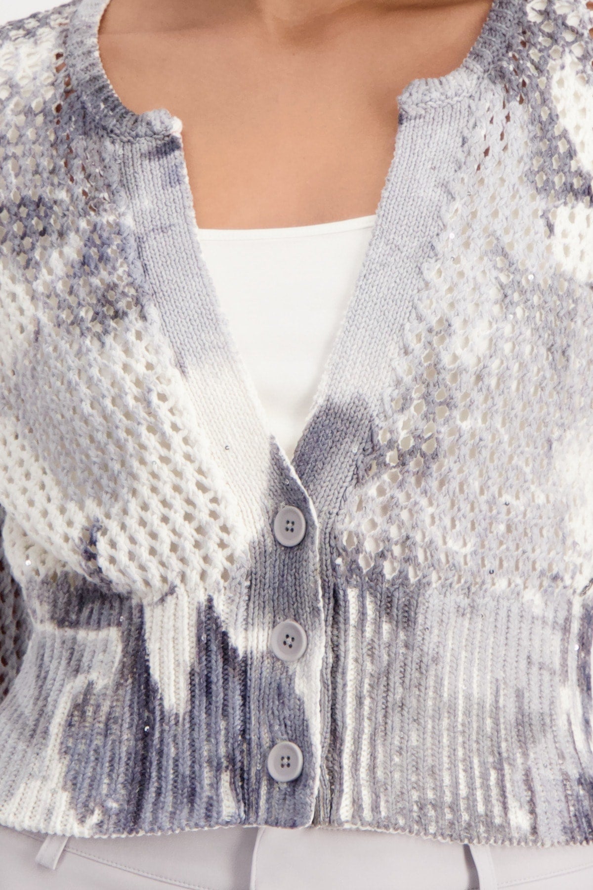 Ajour Pattern Sparkling Cardigan 408329