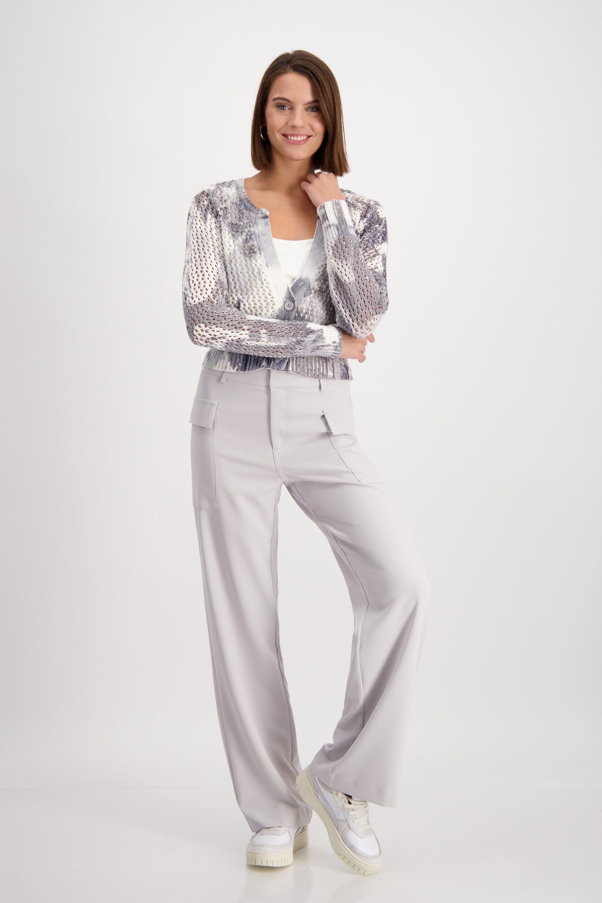 Ajour Pattern Sparkling Cardigan 408329
