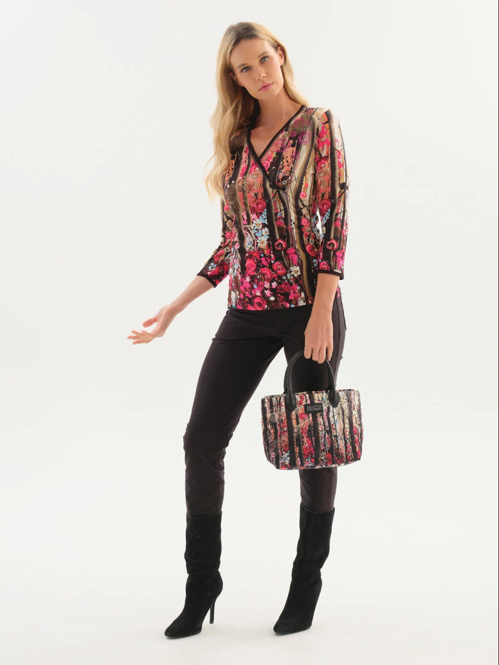 "Wild Forest Rose" Wrap Top