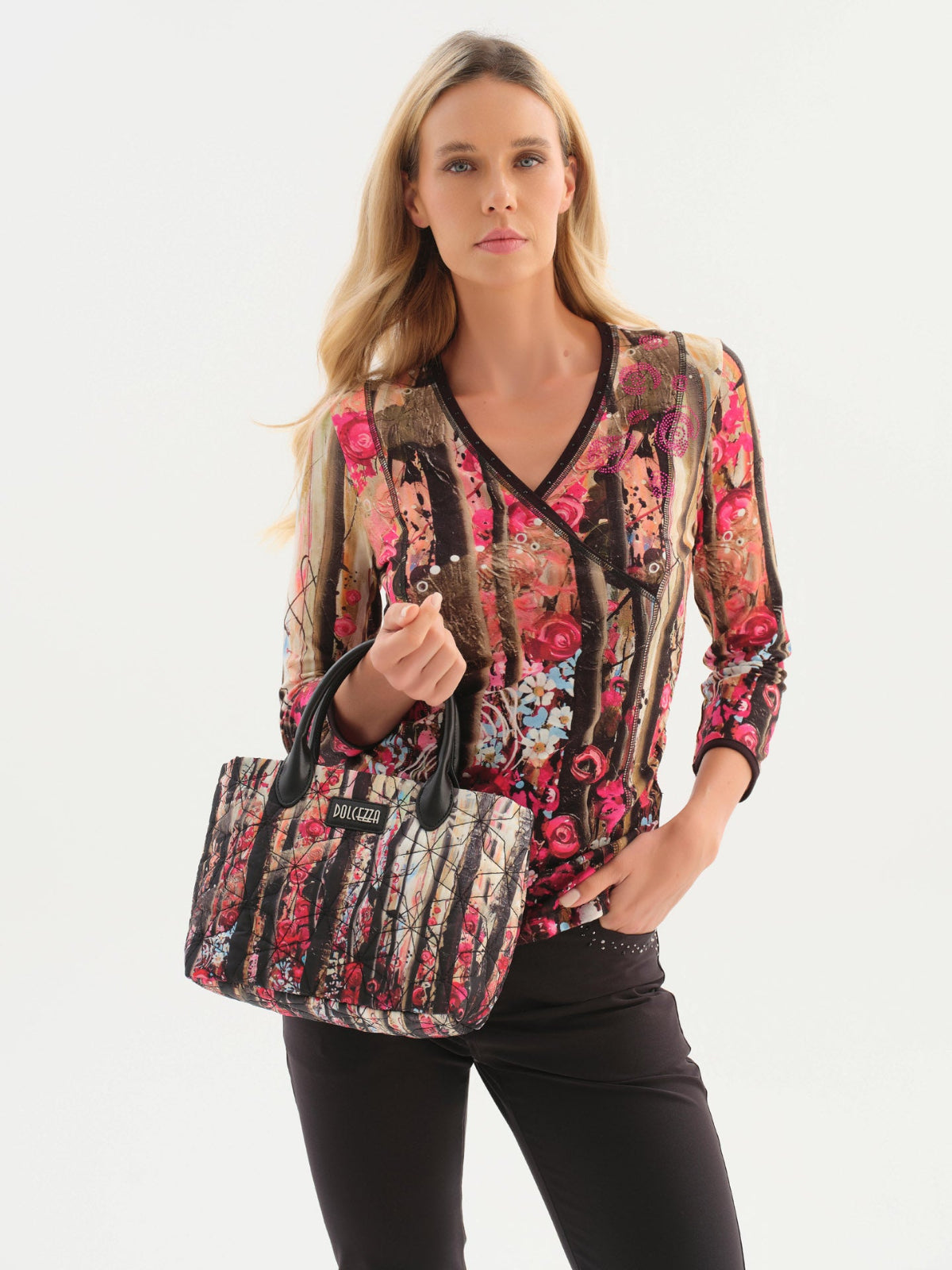 "Wild Forest Rose" Wrap Top