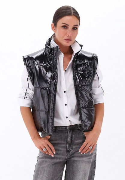 Lacquered Gilet with Thermal Lining