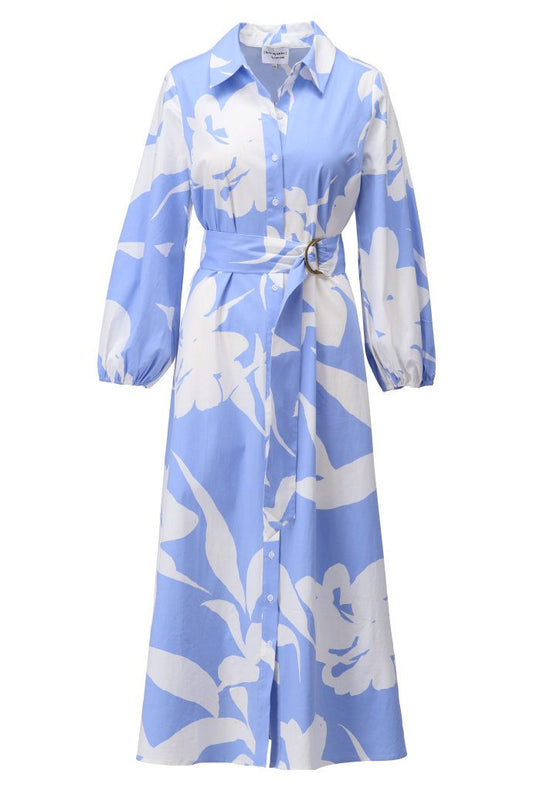K-Design Blue Floral Cotton Shirt Dress