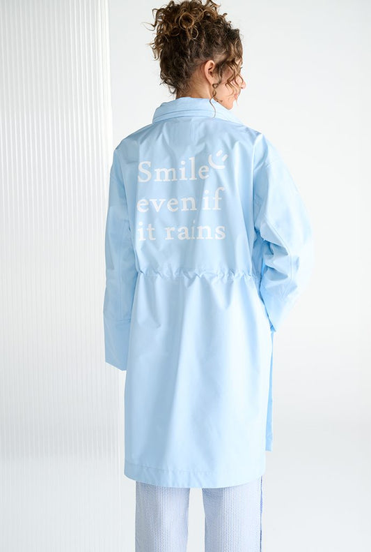 K-Design Sky Blue Longline Raincoat