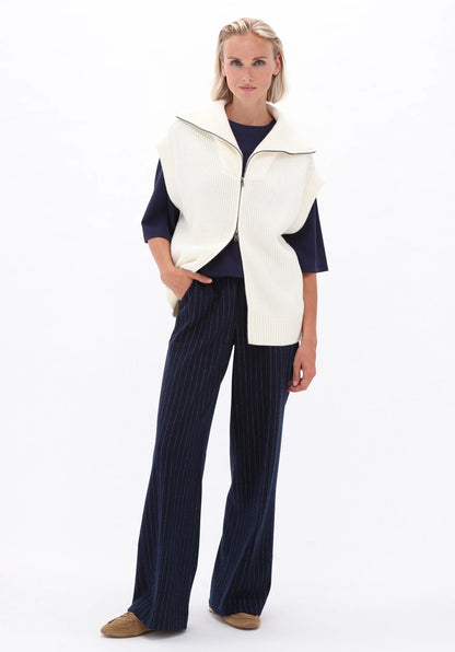 Pinstripe Wide-Leg Trouser