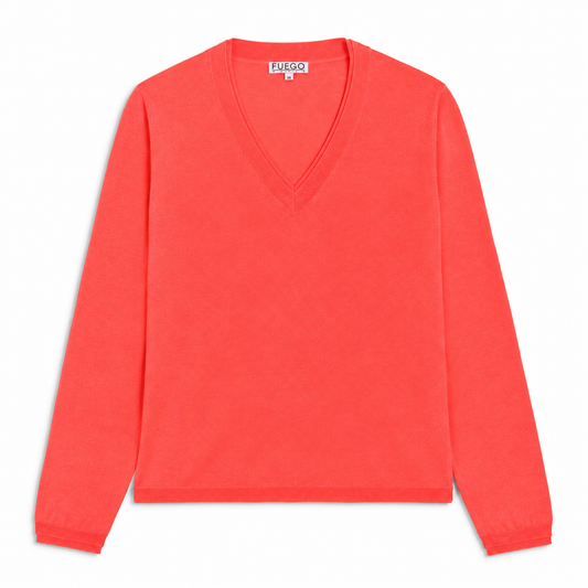 Mandarin V-Neck Wool Jumper