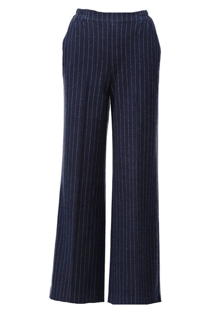 Pinstripe Wide-Leg Trouser