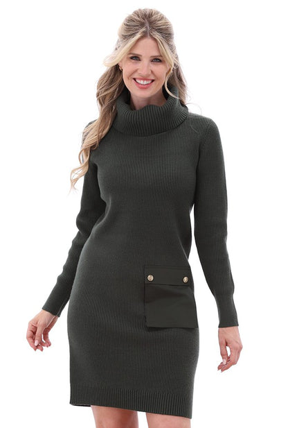 Turtleneck Utility Knit Dress