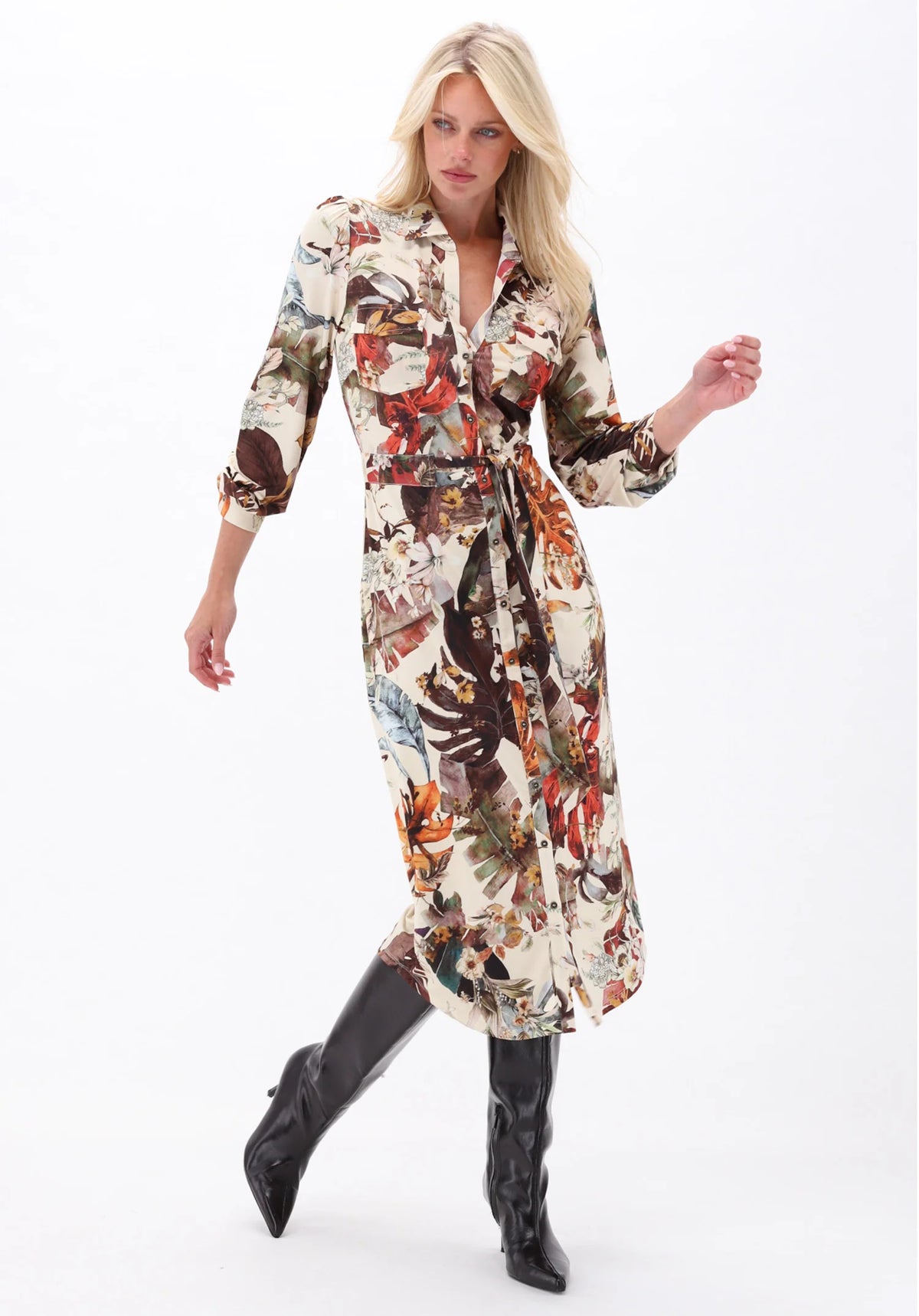 Botanical Midi Shirt Dress