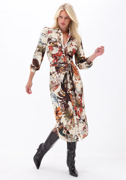 Botanical Midi Shirt Dress