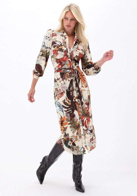 Botanical Midi Shirt Dress