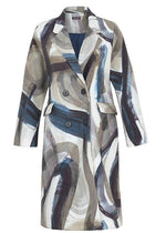 Load image into Gallery viewer, Abstract Print Cashmere Feel Coat 74890
