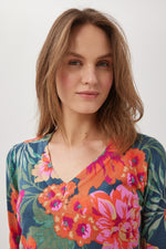Load image into Gallery viewer, Vibrant Floral V Neck Print Jumper DW112
