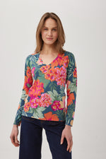 Load image into Gallery viewer, Vibrant Floral V Neck Print Jumper DW112
