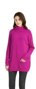 Roll Neck Long Jumper with Pockets