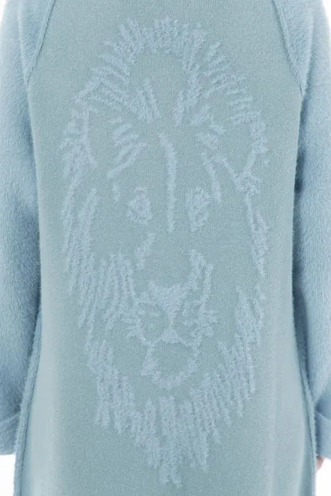 Elisa Cavaletti Long Soft Knit Coatigan with high neck