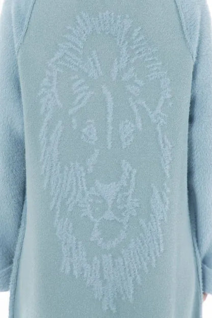 Elisa Cavaletti Long Soft Knit Coatigan with high neck