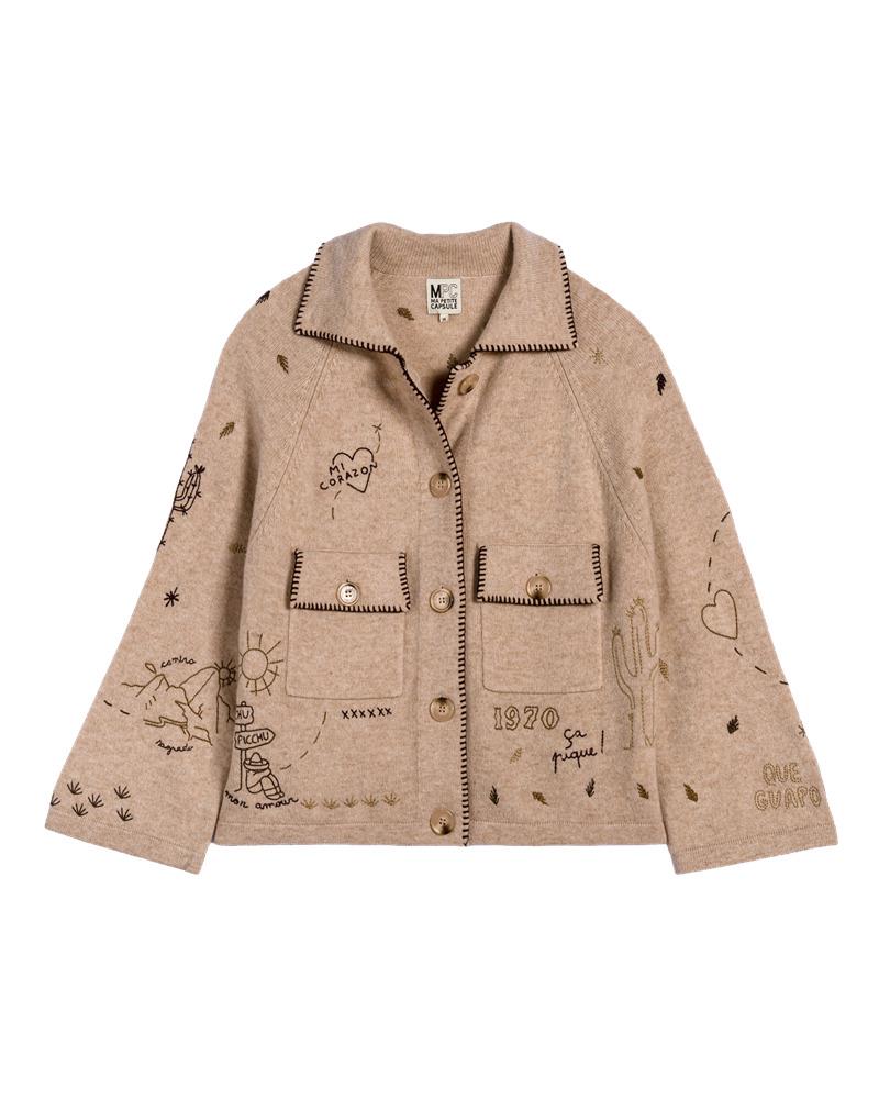 Blue Jeans "CONDOR" Embroidered Knit Jacket