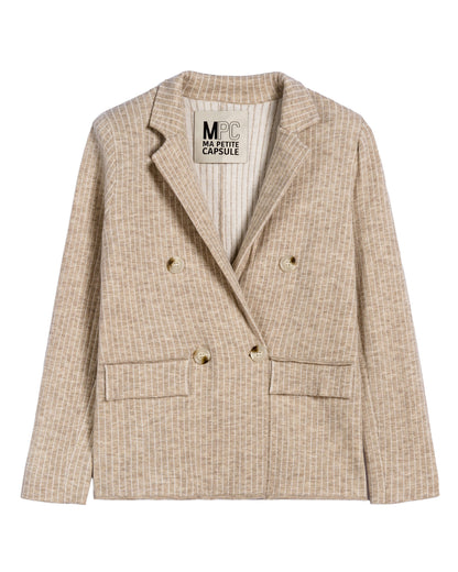 FETICHE Pinstripe Wool Blazer